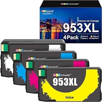 GPC Image 953XL Ink Cartridges Multipack Replacement for HP 953 Ink Cartridges for HP Officejet Pro 7720 7730 7740 8210 8218 8710 8715 8720 8725 8728 8730 8740 (Black Cyan Magenta Yellow, 4-Pack)