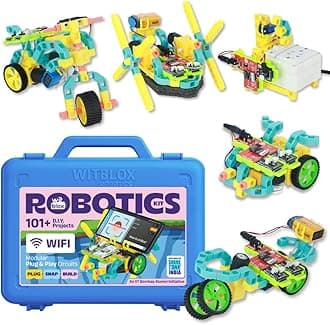 WitBlox WiFi IOT Robotic Science Kit 101+ Projects |Free Online Class |156 Parts| Age 9 10 11 12 13 |Modular Electronic Sensor & Circuits to Create Logic | Educational Birthday Gift Toys | Boys Girls