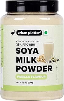 Urban Platter Vanilla Soya Milk Powder, 500gโฏโฏ(Soy-Based Dairy Alternative | 25% Protein | Plant-Based | Non GMO)