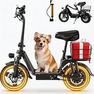 Electric Scooter Adults, 100W Peak Motor, Electric Scooter with Seat, 48V 10.4Ah Battery, 14" Tires, 28 Miles Range, 20 MPH, 330 LBS Load, Dual Braking