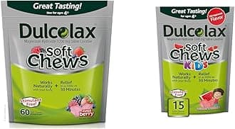 Soft Chews Saline Laxative Mixed Berry (60ct) Gentle Constipation Relief & Kids Soft Chews Saline Laxative Watermelon Gentle Constipation Relief, Magnesium