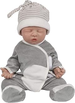 Vollence 18 inch Full Silicone Baby Doll That Look Real,Eyes Open Reborn Baby Doll,Real Baby Doll,Lifelike Baby Dolls - Boy